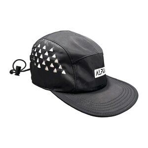 Men's Perforated 5-Panel Cap - Adjustable Hat - Black Colorway